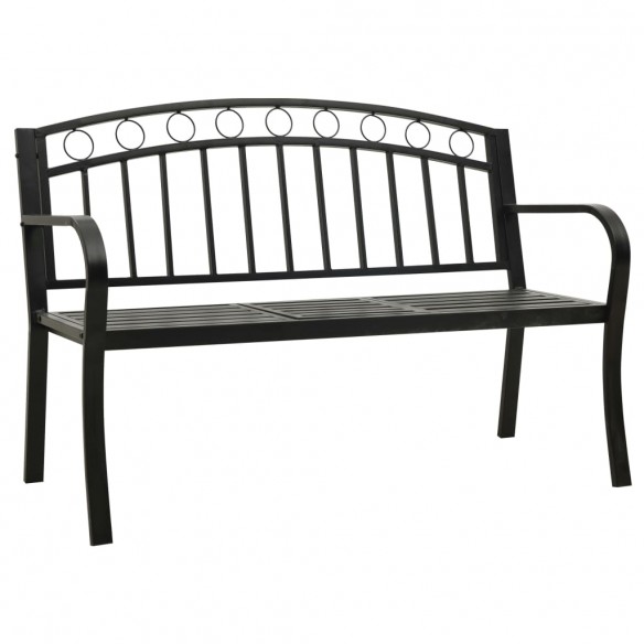 Banc de jardin avec une table 125 cm Acier Noir