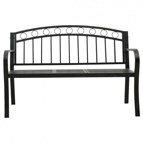 Banc de jardin avec une table 125 cm Acier Noir