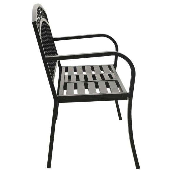 Banc de jardin avec une table 125 cm Acier Noir