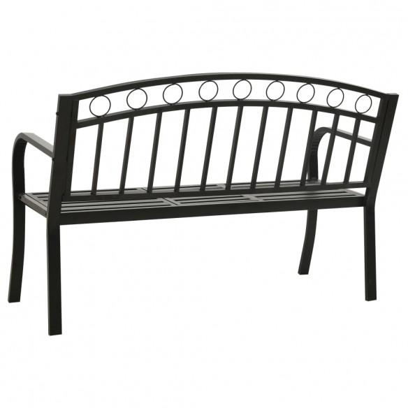 Banc de jardin avec une table 125 cm Acier Noir