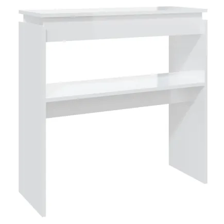 Table console Blanc brillant 80x30x80 cm Aggloméré 2