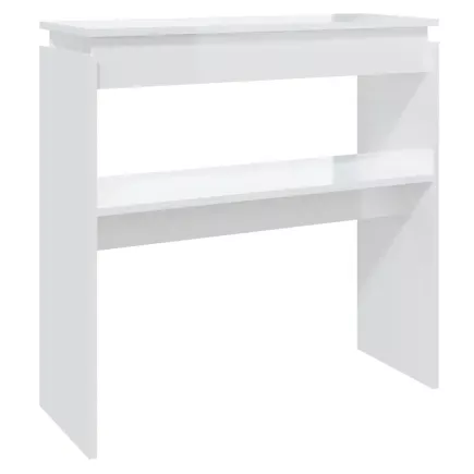 Table console Blanc brillant 80x30x80 cm Aggloméré 2