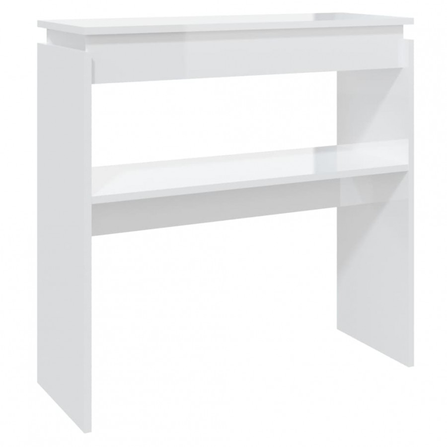 Table console Blanc brillant 80x30x80 cm Aggloméré
