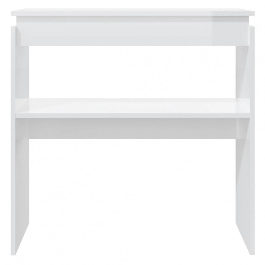 Table console Blanc brillant 80x30x80 cm Aggloméré
