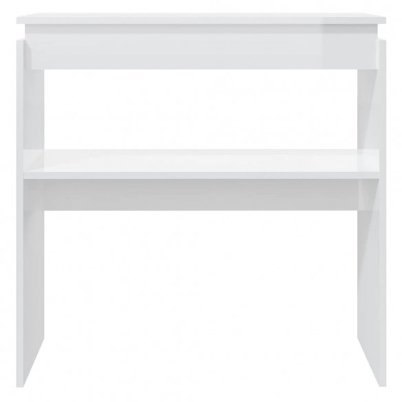 Table console Blanc brillant 80x30x80 cm Aggloméré