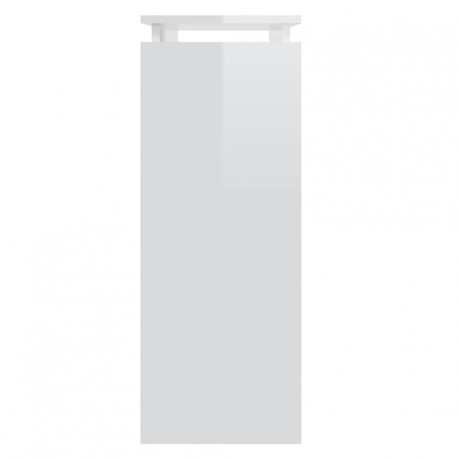 Table console Blanc brillant 80x30x80 cm Aggloméré