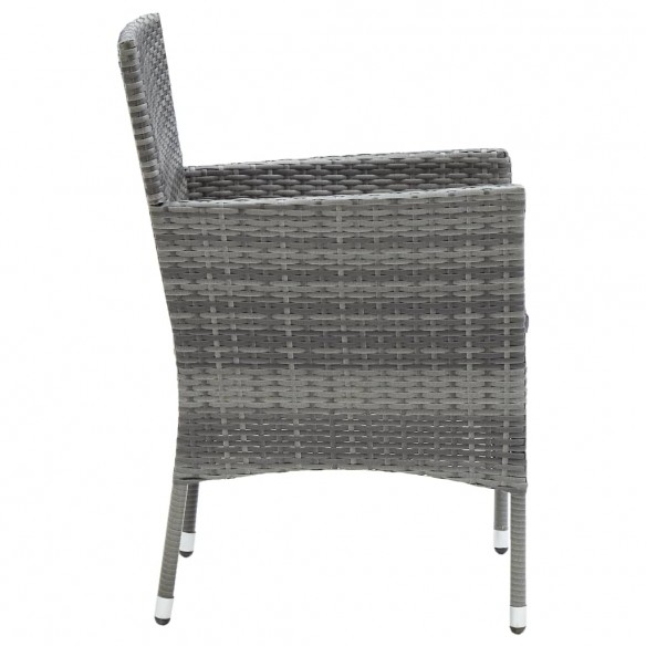 Chaises de salle à manger de jardin 4 pcs Résine tressée Gris