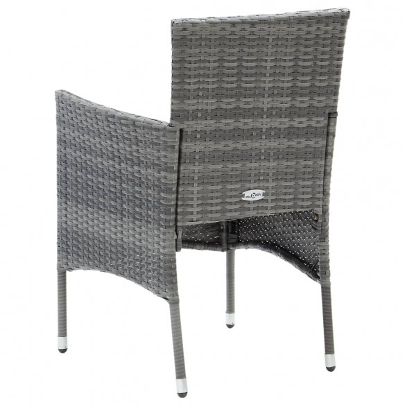 Chaises de salle à manger de jardin 4 pcs Résine tressée Gris