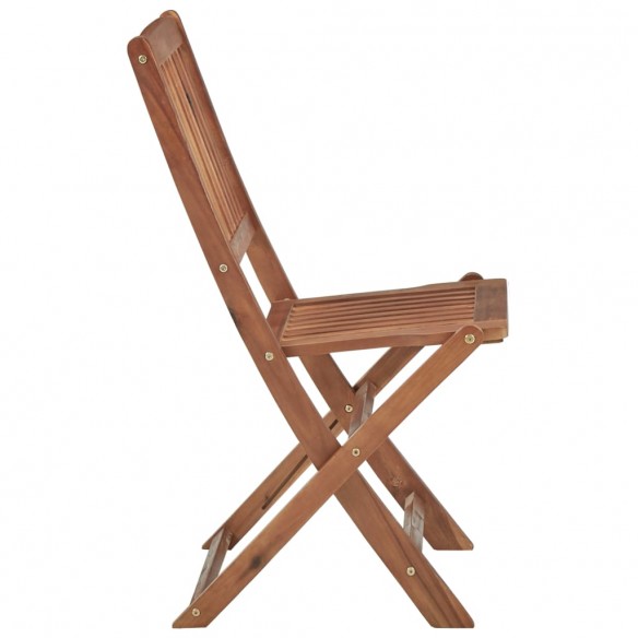 Chaises pliables de jardin 4 pcs avec coussins Bois d'acacia