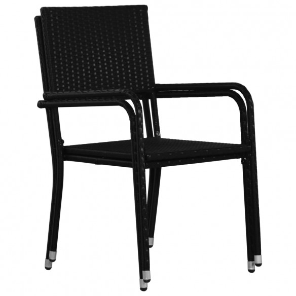 Chaises de salle à manger d'extérieur 4 pcs Résine tressée Noir