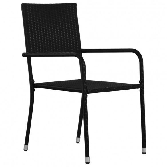 Chaises de salle à manger d'extérieur 4 pcs Résine tressée Noir