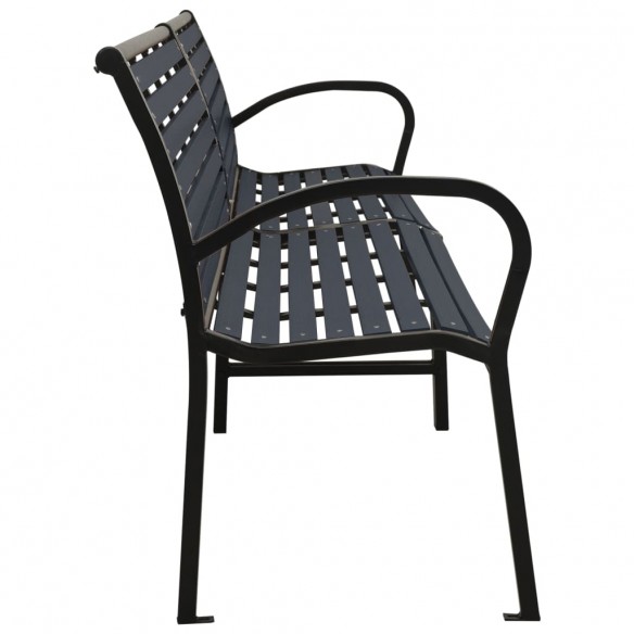 Banc double de jardin 251 cm acier et WPC noir