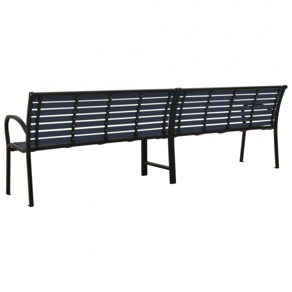 Banc double de jardin 251 cm acier et WPC noir