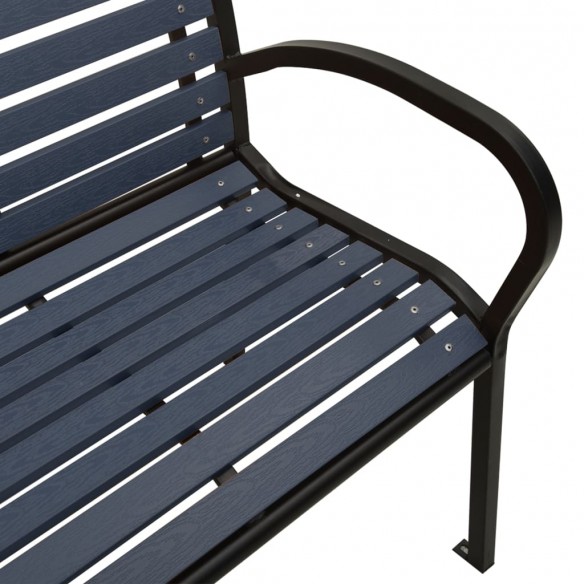 Banc double de jardin 251 cm acier et WPC noir