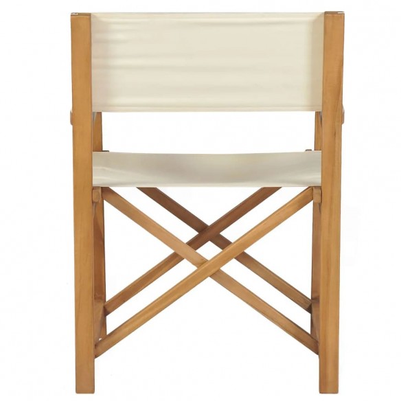 Chaises de metteur en scène pliantes lot de 2 Bois teck massif