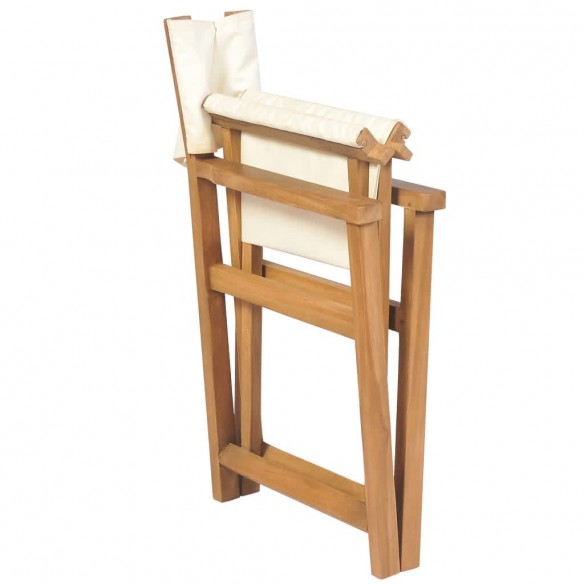 Chaises de metteur en scène pliantes lot de 2 Bois teck massif