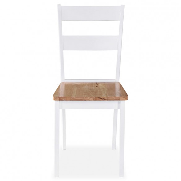 Chaises à manger lot de 6 blanc bois d'hévéa