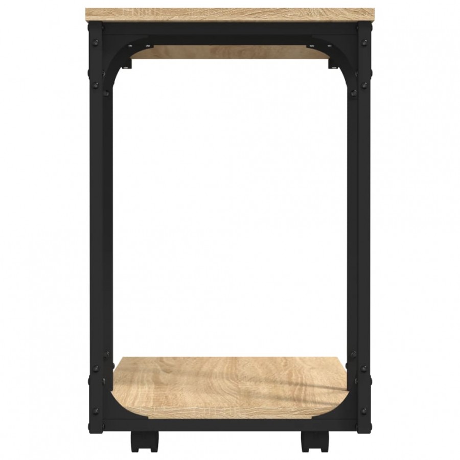 Table d'appoint à roues Chêne sonoma 50x35x55,5 cm