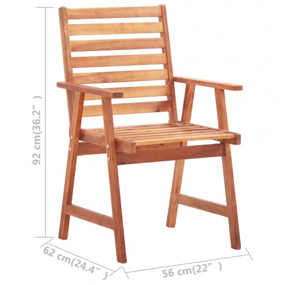 Chaises de salle à manger d'extérieur 8pcs Bois d'acacia massif