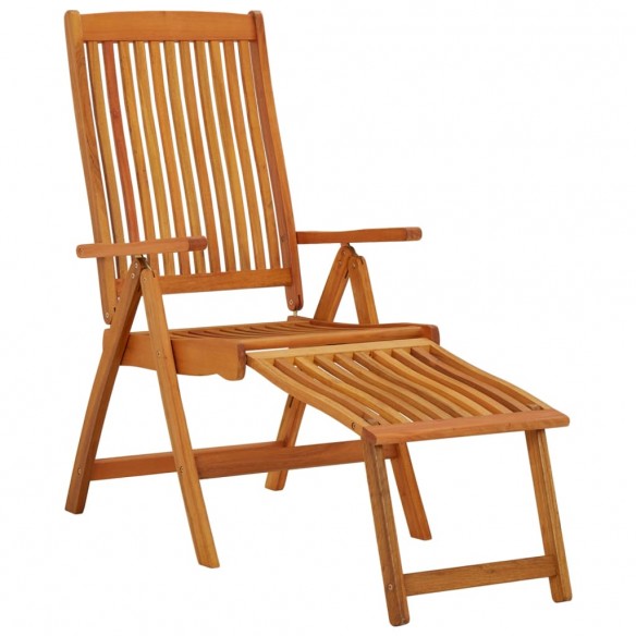 Chaises de jardin pliables repose-pieds 2 pcs Eucalyptus massif