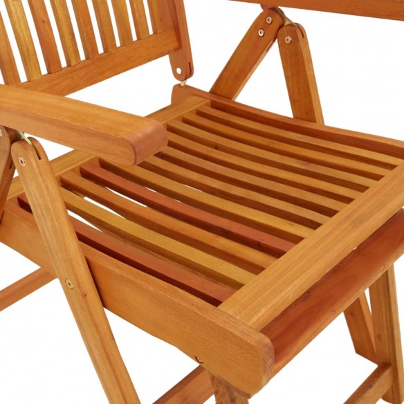 Chaises de jardin pliables repose-pieds 2 pcs Eucalyptus massif