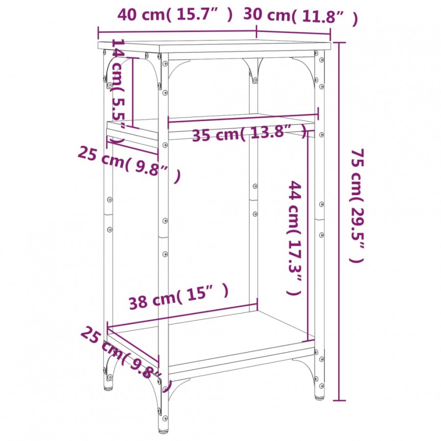 Table d'appoint Chêne sonoma 40x30x75 cm 