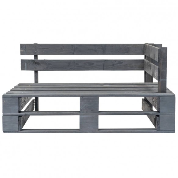 Banc d'angle palette de jardin bois gris