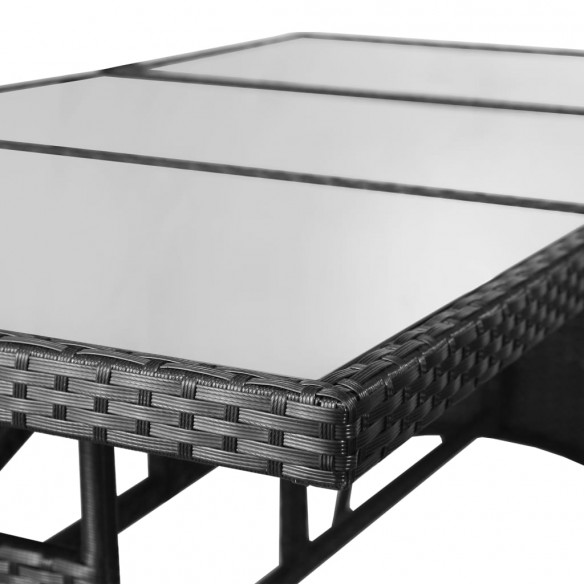 Table de jardin Noir 170x80x74 cm Résine tressée