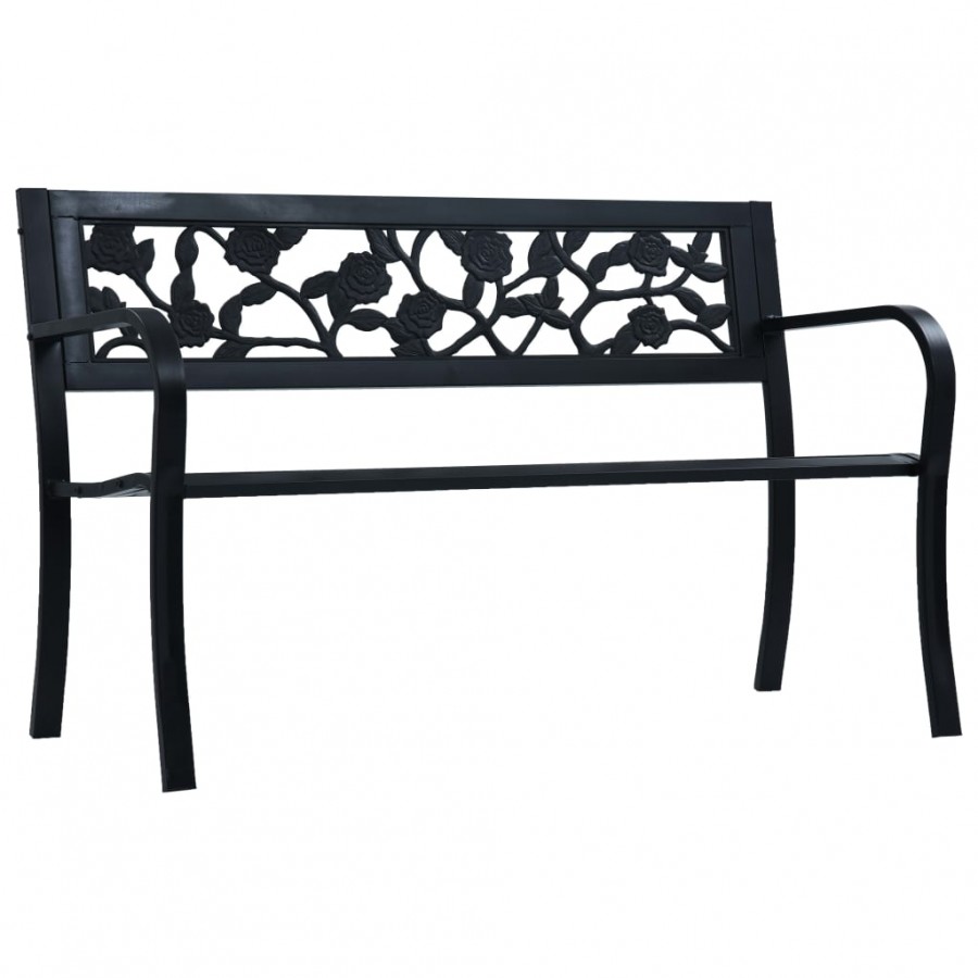 Banc de jardin 125 cm Noir Acier