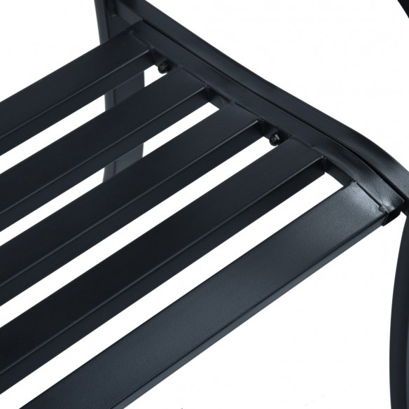 Banc de jardin 125 cm Noir Acier