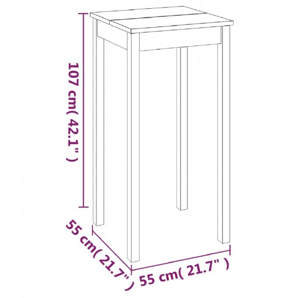 Table de bar Noir MDF 55 x 55 x 107 cm