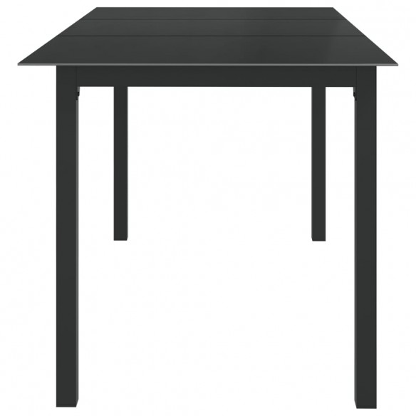 Table de jardin Noir 150x90x74 cm Aluminium et verre