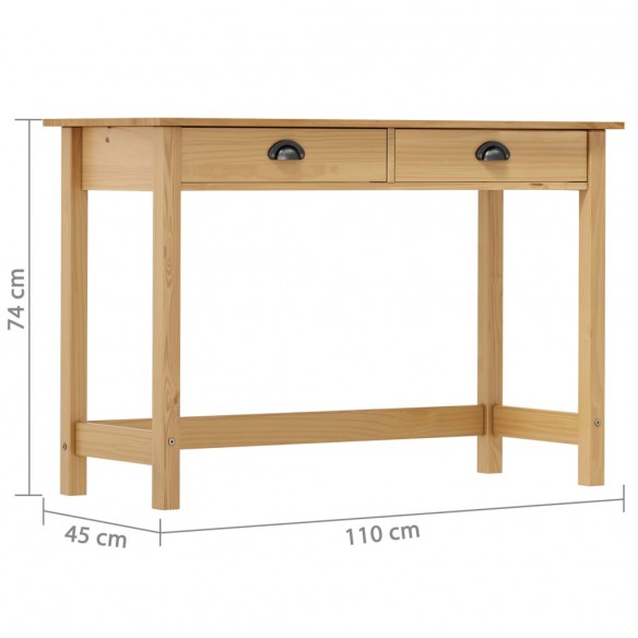 Table console Hill Range avec 2 tiroirs 110x45x74 cm Pin solide