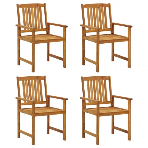 Chaises de jardin lot de 4 Bois d'acacia solide