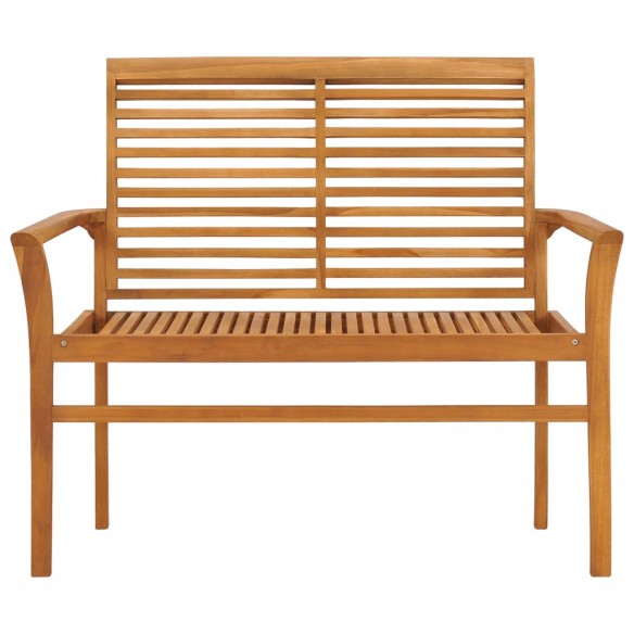 Banc de jardin avec coussin vert 112 cm Bois de teck massif