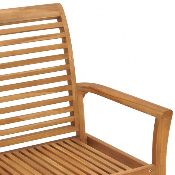 Banc de jardin avec coussin vert 112 cm Bois de teck massif