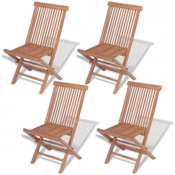 Chaises pliables de jardin 4 pcs Bois de teck solide