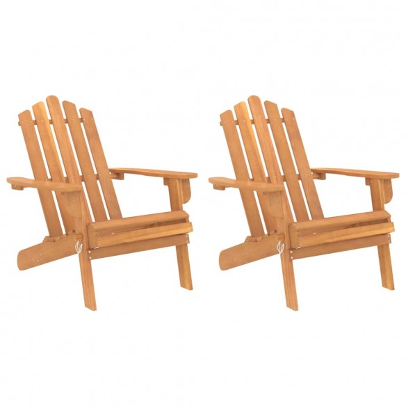 Chaises Adirondack de jardin 2 pcs Bois massif d'acacia