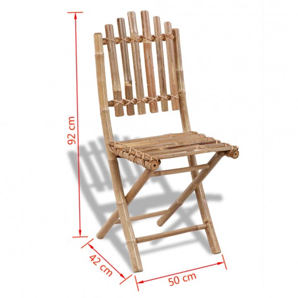 Chaises pliables de jardin 2 pcs Bambou