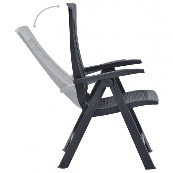 Chaises inclinables de jardin 2 pcs Plastique Anthracite