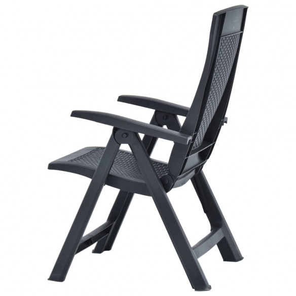 Chaises inclinables de jardin 2 pcs Plastique Anthracite