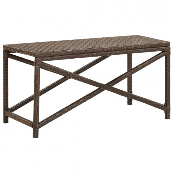 Banc de jardin 80 cm Résine tressée Marron