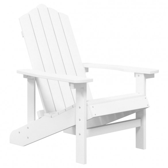 Chaises de jardin Adirondack avec table PEHD Blanc