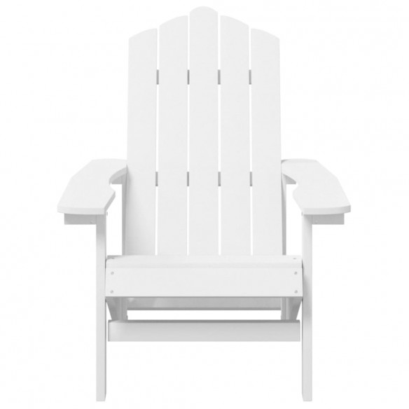 Chaises de jardin Adirondack avec table PEHD Blanc
