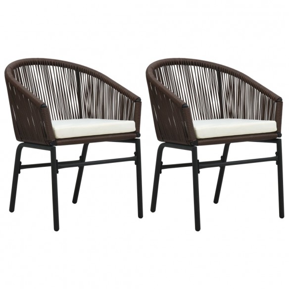 Chaises de jardin 2 pcs Marron Rotin PE