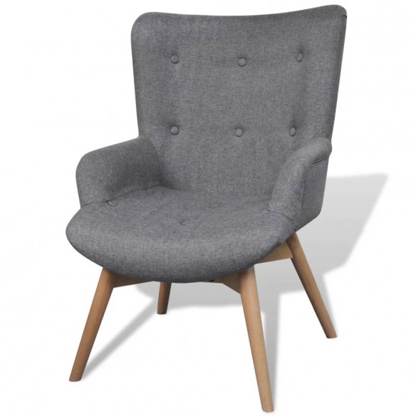 Fauteuil avec repose-pied Gris Tissu