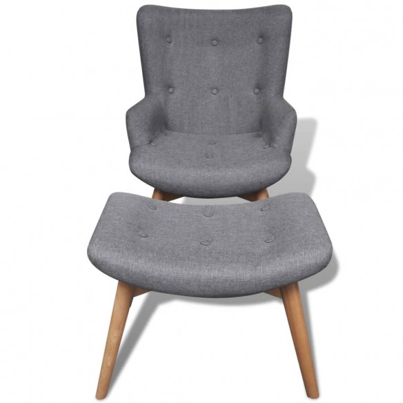 Fauteuil avec repose-pied Gris Tissu