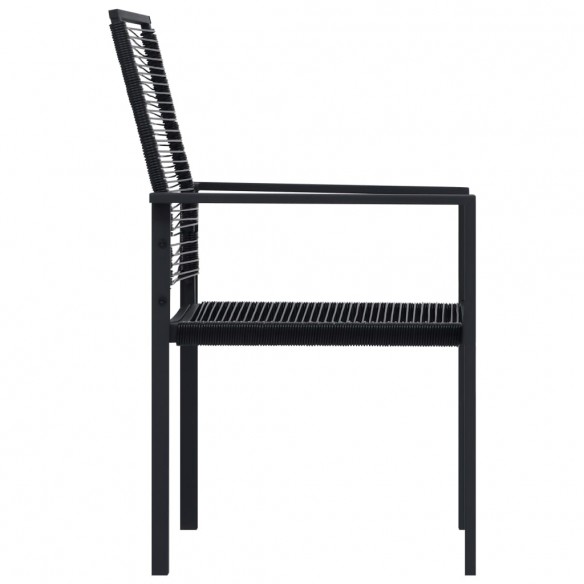 Chaises de jardin 4 pcs Rotin PVC Noir