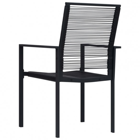 Chaises de jardin 4 pcs Rotin PVC Noir