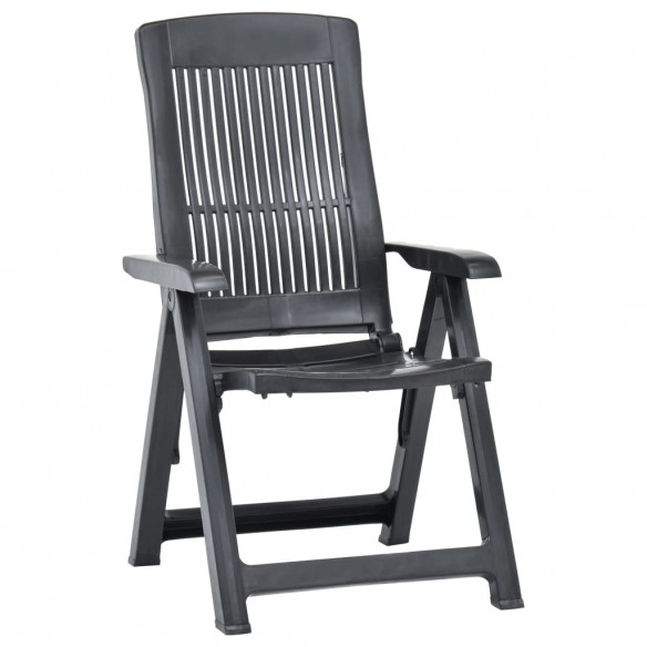 Chaises inclinables de jardin 2 pcs Plastique Anthracite